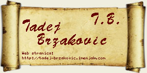 Tadej Brzaković vizit kartica